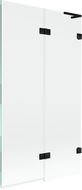 Mexen Lunar L параван за вана 2-крилен десен 100 x 150 см, прозрачен, черен - 897L-100-100-70-00-P