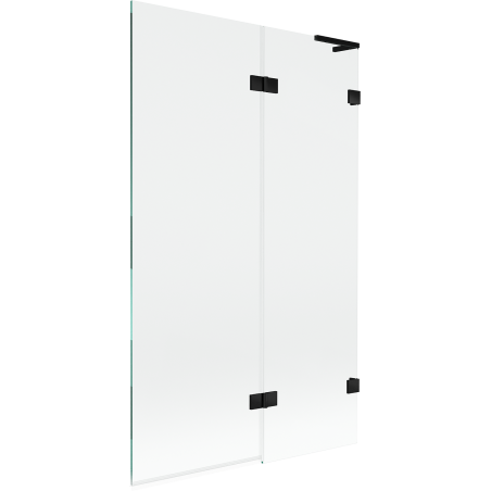 Mexen Lunar L параван за вана 2-крилен десен 110 x 150 см, прозрачен, черен - 897L-110-100-70-00-P