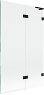 Mexen Lunar L параван за вана 2-крилен десен 110 x 150 см, прозрачен, черен - 897L-110-100-70-00-P