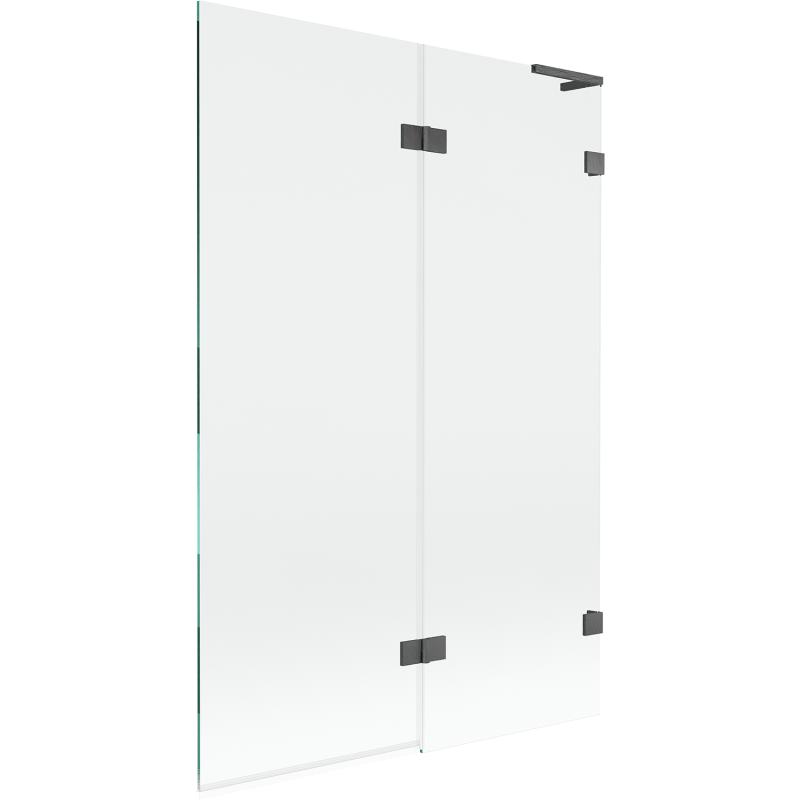 Mexen Lunar L параван за вана с две крила, десен 120 x 150 см, прозрачен, gun gray матов - 897L-120-100-66-00-P