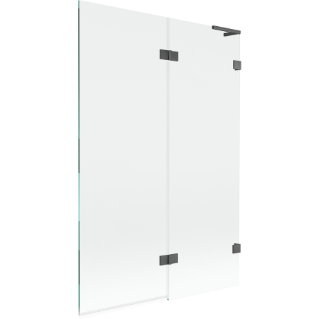 Mexen Lunar L параван за вана с две крила, десен 120 x 150 см, прозрачен, gun gray матов - 897L-120-100-66-00-P