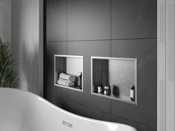 Mexen X-Wall-R нишева етажерка с фланец 45 x 30 см, инокс - 1910453010