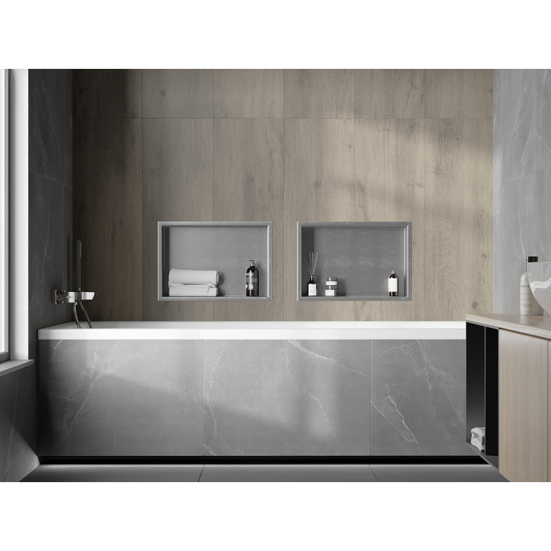 Mexen X-Wall-R нишева етажерка с фланец 45 x 30 см, инокс - 1910453010