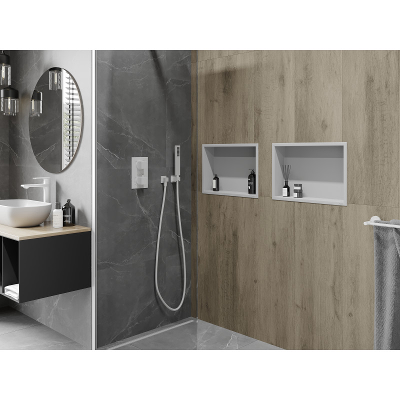Mexen X-Wall-R рафт ниша с фланец 45 x 30 см, бял - 1920453010