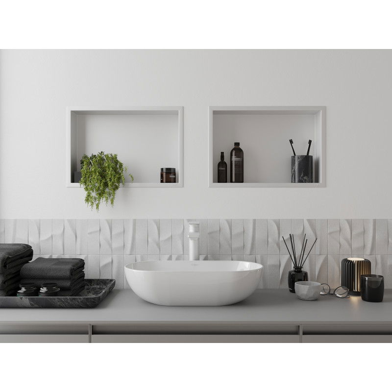 Mexen X-Wall-R нишова полица с фланец 45 x 30 см, бяла - 1920453010