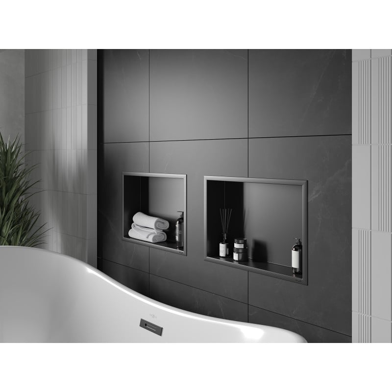 Mexen X-Wall-R вградена полица с борд 45 x 30 см, черна - 1970453010