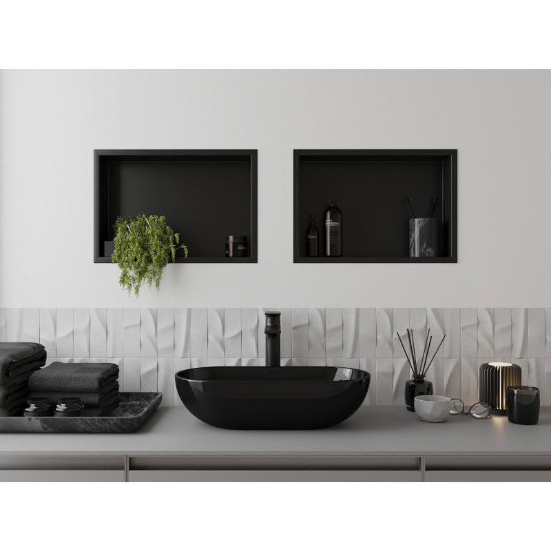 Mexen X-Wall-R вградена полица с борд 45 x 30 см, черна - 1970453010