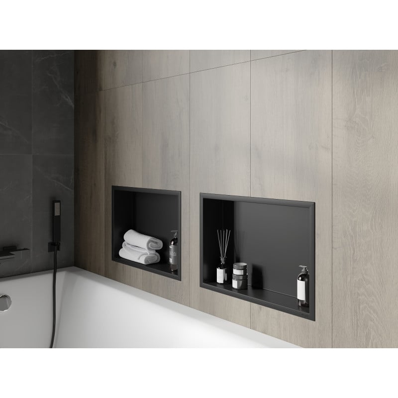 Mexen X-Wall-R вградена полица с борд 45 x 30 см, черна - 1970453010