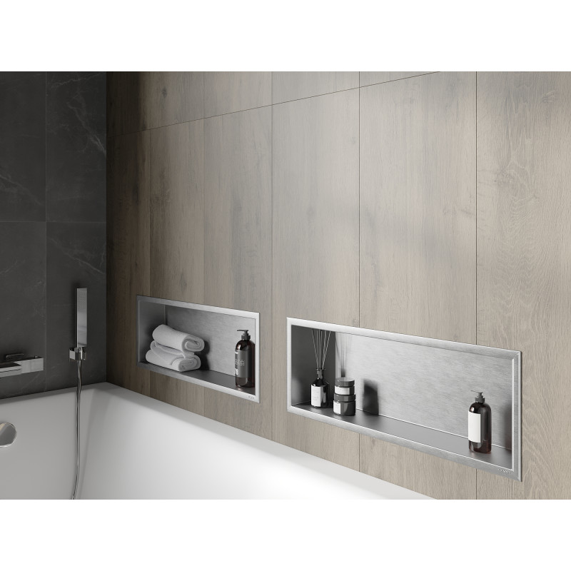 Mexen X-Wall-R нишева полица с фланец 60 x 20 см, инокс - 1910602010
