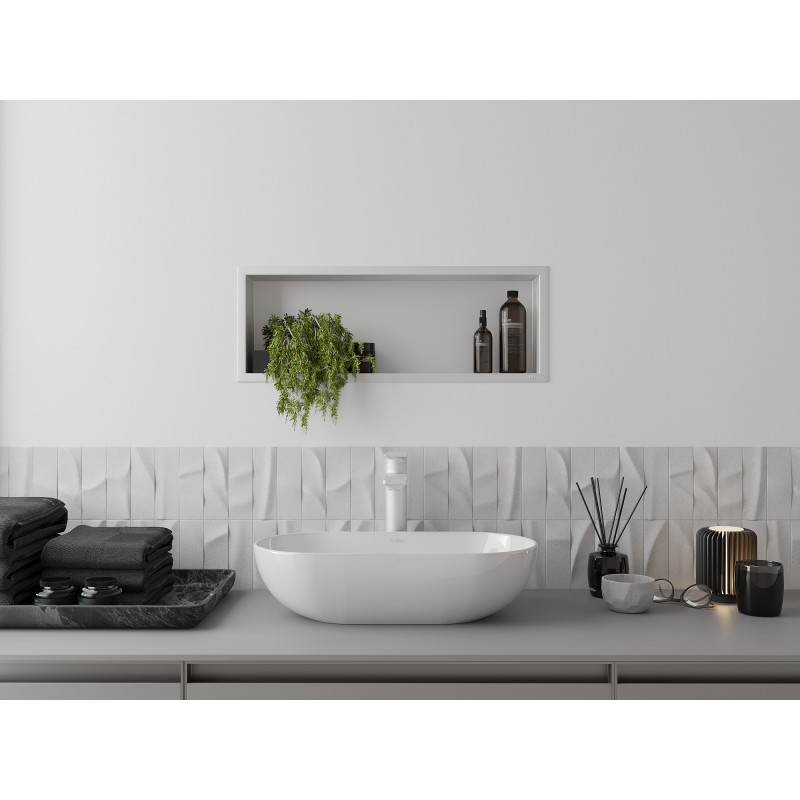 Mexen X-Wall-R нишева рафт с фланец 60 x 20 см, бяла - 1920602010