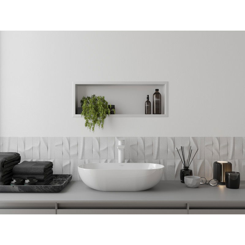 Mexen X-Wall-R вградена полица с фланец 60 x 20 см, бяла - 1920602010