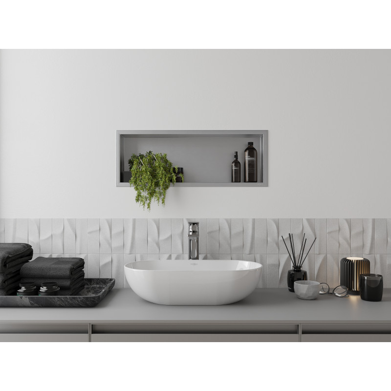 Mexen X-Wall-R нишева полица с фланец 60 x 20 см, инокс - 1910602010