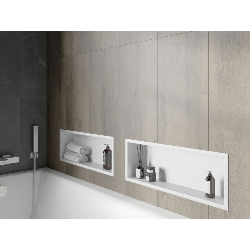 Mexen X-Wall-R вградена полица с фланец 60 x 20 см, бяла - 1920602010