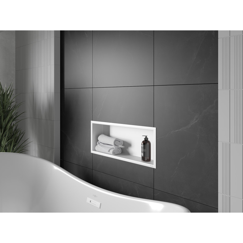 Mexen X-Wall-R нишева рафт с фланец 60 x 20 см, бяла - 1920602010