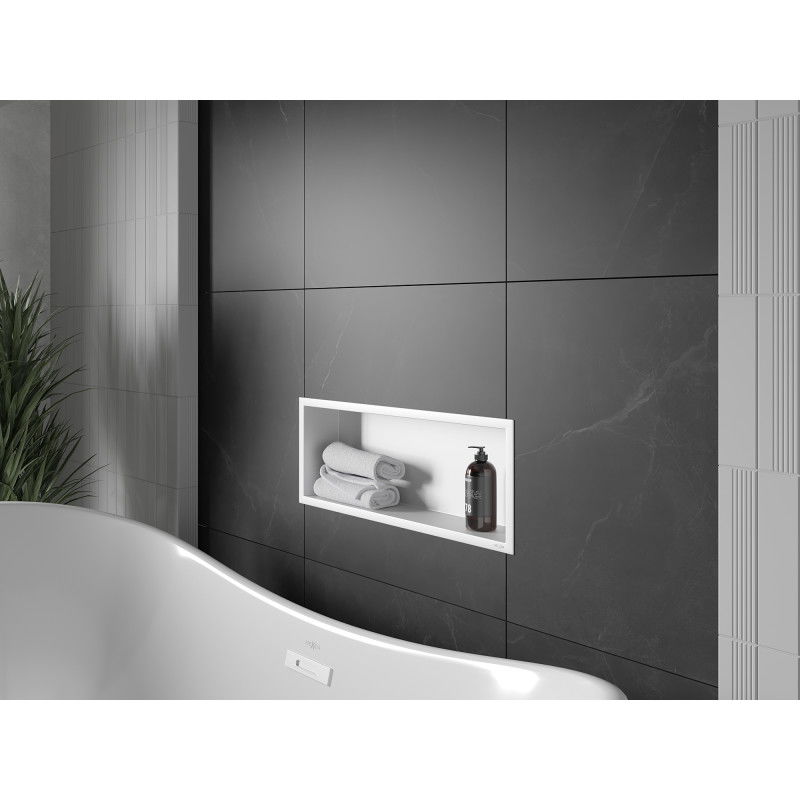 Mexen X-Wall-R вградена полица с фланец 60 x 20 см, бяла - 1920602010