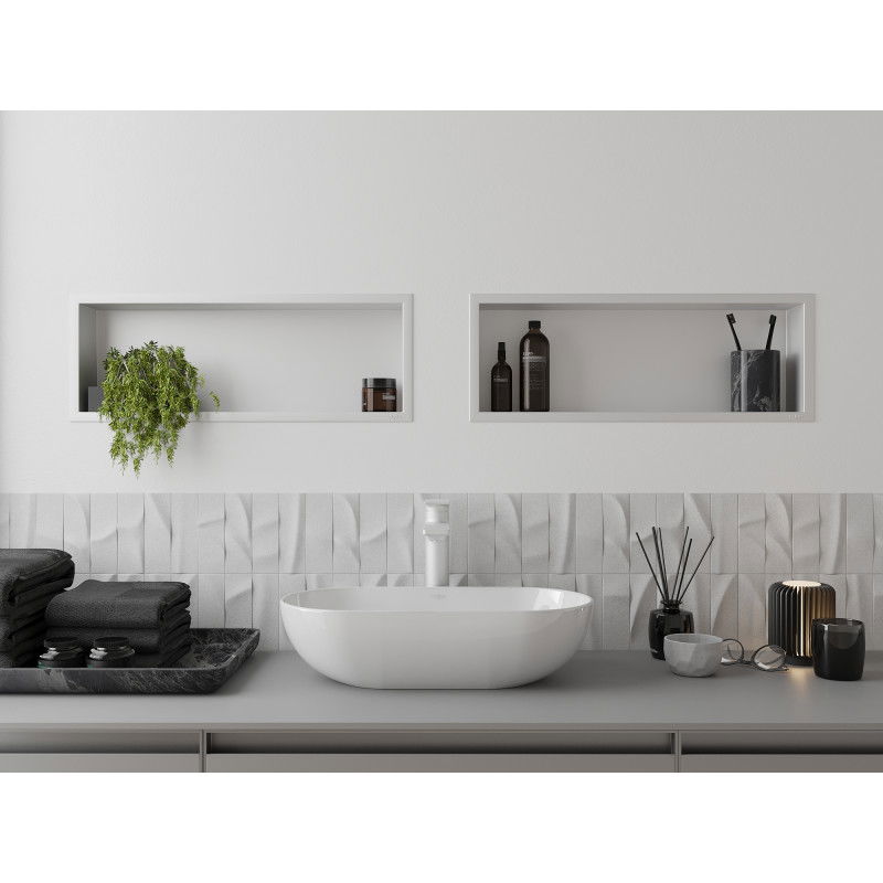 Mexen X-Wall-R вградена полица с фланец 60 x 20 см, бяла - 1920602010