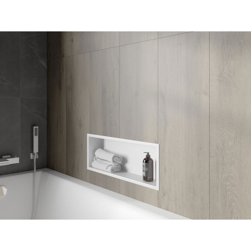 Mexen X-Wall-R вградена полица с фланец 60 x 20 см, бяла - 1920602010