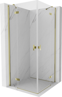 Mexen Mist H Duo душ кабина с отварящи се врати 70 x 70 см, прозрачна, златна - 8A5-070L-070P-50-00