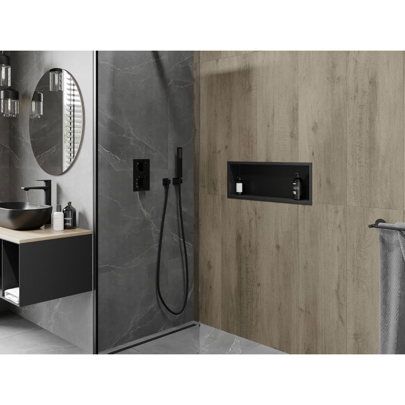 Mexen X-Wall-R стенен рафт с борд 60 x 20 cm, черен - 1970602010