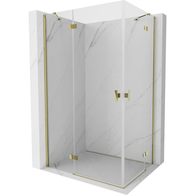 Mexen Mist H Duo отваряема душ кабина 120 x 80 см, прозрачно, златно - 8A5-120L-080P-50-00