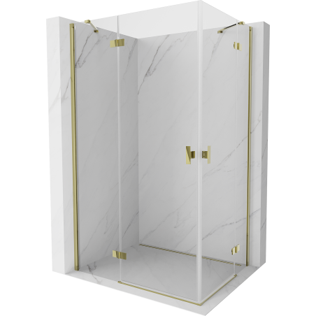 Mexen Mist H Duo отваряема душ кабина 120 x 80 см, прозрачно, златно - 8A5-120L-080P-50-00
