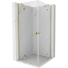 Mexen Mist H Duo душ кабина отваряема 90 x 90 см, прозрачна, златна - 8A5-090L-090P-50-00