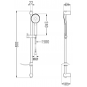 Mexen DF40 плъзгащ се душ комплект, четка с цвят gun gray - 785404582-66