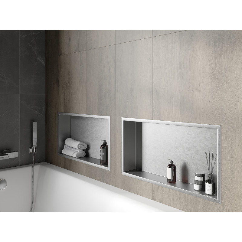 Mexen X-Wall-R нишева полица с фланец 60 x 30 cm, инокс - 1910603010