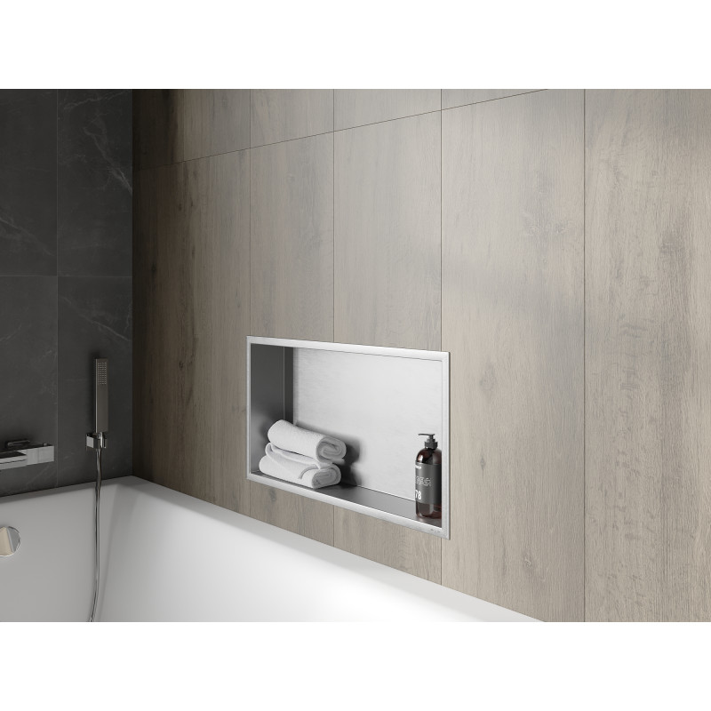 Mexen X-Wall-R нишева полица с фланец 60 x 30 cm, инокс - 1910603010