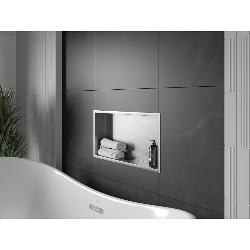 Mexen X-Wall-R нишева полица с фланец 60 x 30 cm, инокс - 1910603010