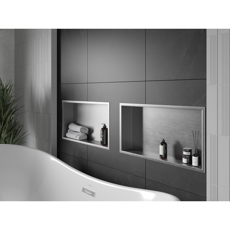 Mexen X-Wall-R нишева полица с фланец 60 x 30 cm, инокс - 1910603010
