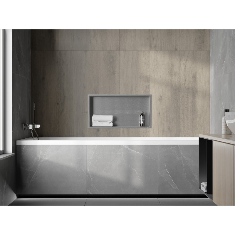 Mexen X-Wall-R нишева полица с яка 60 x 30 см, инокс - 1910603010