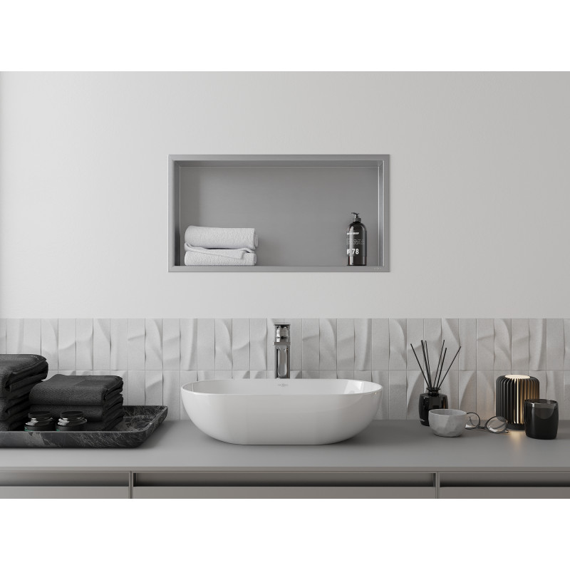 Mexen X-Wall-R нишева полица с фланец 60 x 30 cm, инокс - 1910603010