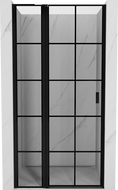 Mexen Mist L ляви душ врати с отваряне 115 cm, черна решетка, черни - 8A4L-115-000-70-77-L