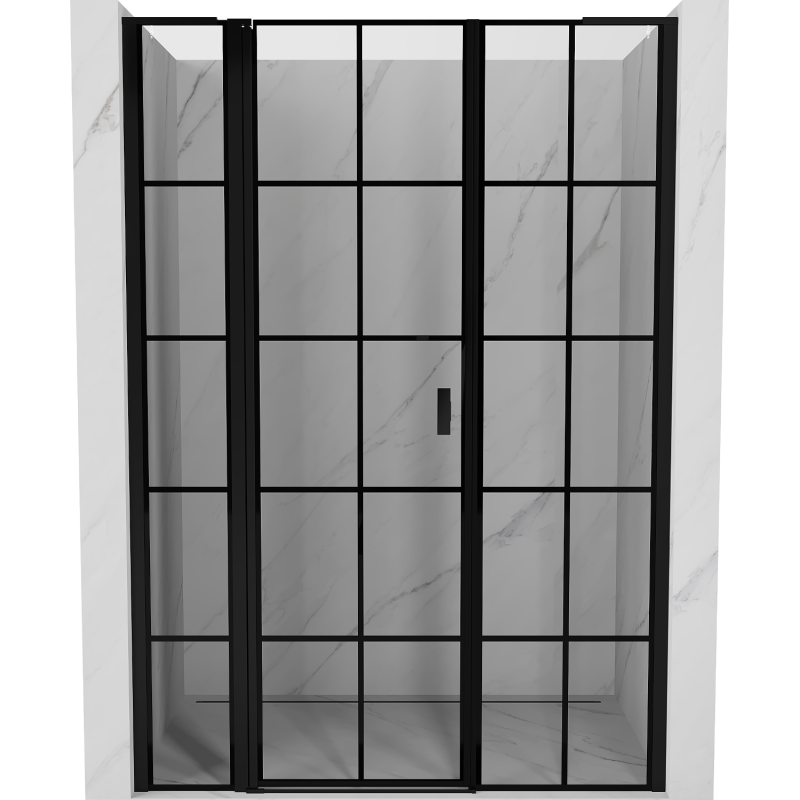 Mexen Mist L Душ кабина с панти, лява, 150 см, черна решетка, черна - 8A4L-150-001-70-77-L