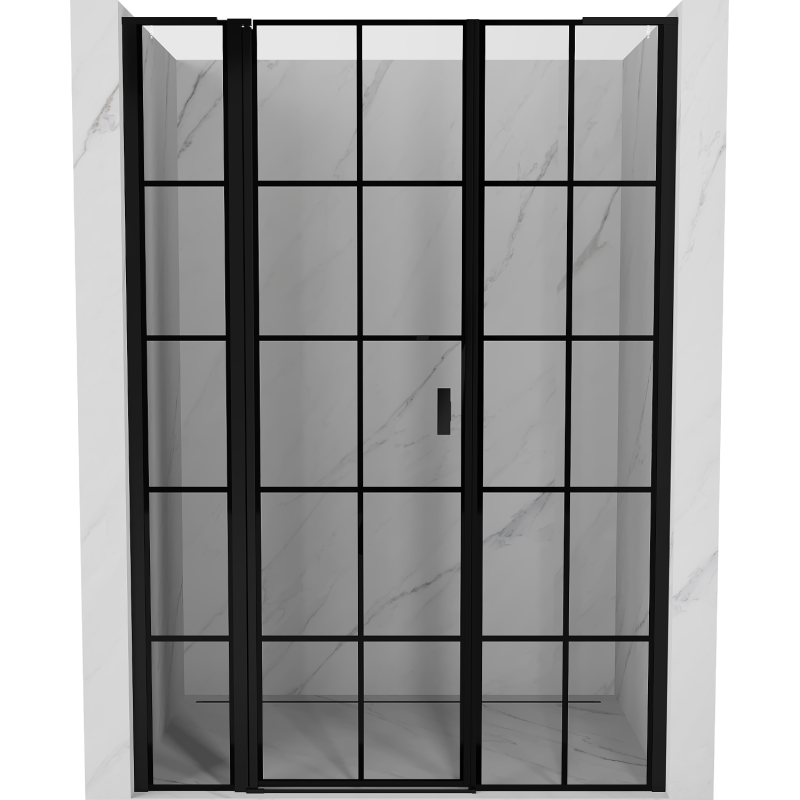 Mexen Mist L лява врата за душ 160 см, черна решетка, черна - 8A4L-160-001-70-77-L