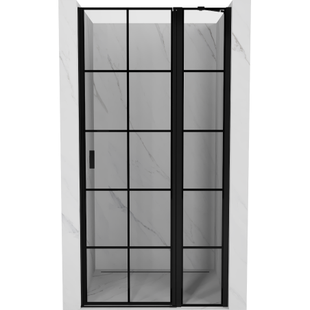 Mexen Mist десни врати за душ 95 см, черна решетка, черни - 8A4-095-000-70-77-P