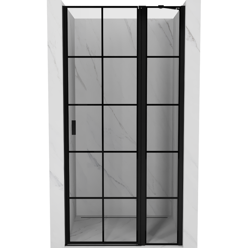 Mexen Mist душ кабина с врати, дясна 120 cm, черна решетка, черно - 8A4-120-000-70-77-P