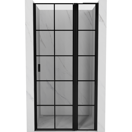 Mexen Mist L отваряща се душ врата дясна 95 см, черна решетка, черна - 8A4L-095-000-70-77-P