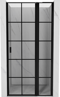 Mexen Mist L отваряща се душ врата дясна 95 см, черна решетка, черна - 8A4L-095-000-70-77-P