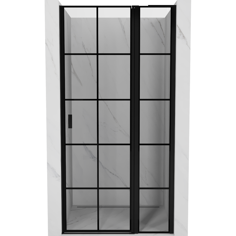 Mexen Mist L врати за душ кабина, черна решетка, черни - 8A4L-100-000-70-77-P