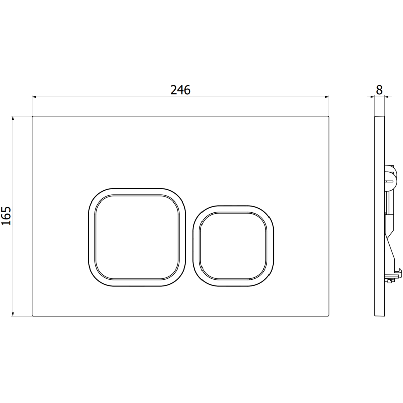 Mexen Tex 03 бутон за промиване, четен никел - 6103-10
