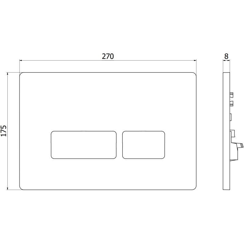 Mexen Tex 07 бутон за изплакване, бял - 6107-01
