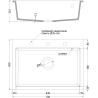 Mexen Elix гранитна кухненска мивка 1-камерна 700 x 500 mm, черна, сифон черен - 6526701005-77-B