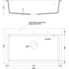 Mexen Elix гранитна мивка 1-камерна 800 x 500 мм, бежова, черен сифон - 6527801005-69-B