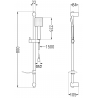 Mexen DF45 плъзгащ се душ комплект, хром - 785454582-00