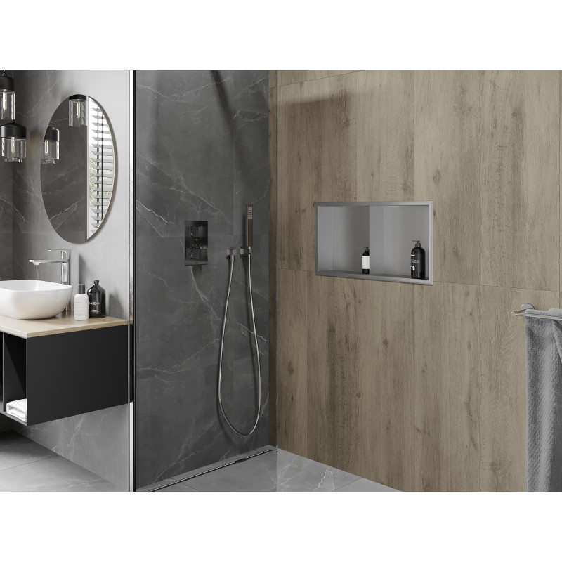 Mexen X-Wall-R вградена рафт с фланец и рафт 60 x 30 см, инокс - 1910603010S