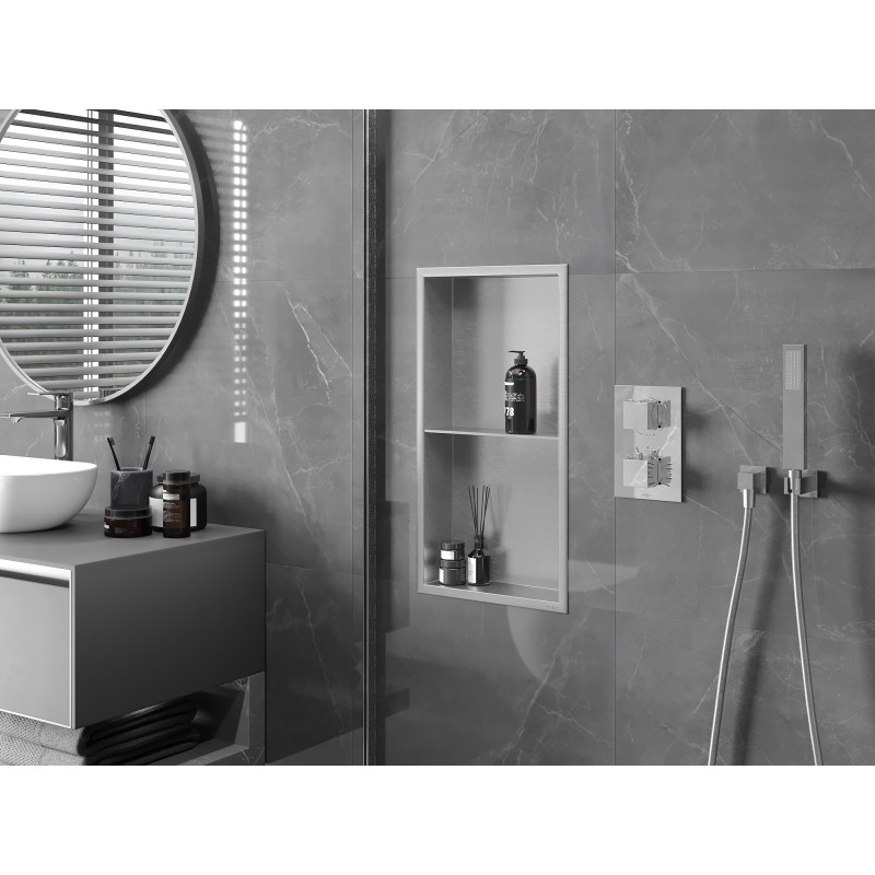 Mexen X-Wall-R вградена рафт с фланец и рафт 60 x 30 см, инокс - 1910603010S