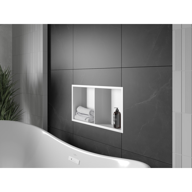 Mexen X-Wall-R нишева лавица с фланец и лавица 60 x 30 см, бяла - 1920603010S