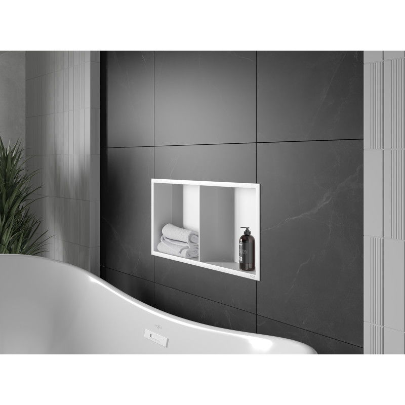 Mexen X-Wall-R нишова лавица с фланец и рафт 60 x 30 cm, бяла - 1920603010S